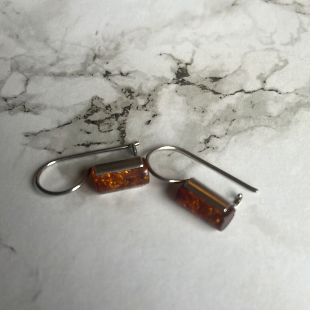 Elegant Amber Drop Earrings